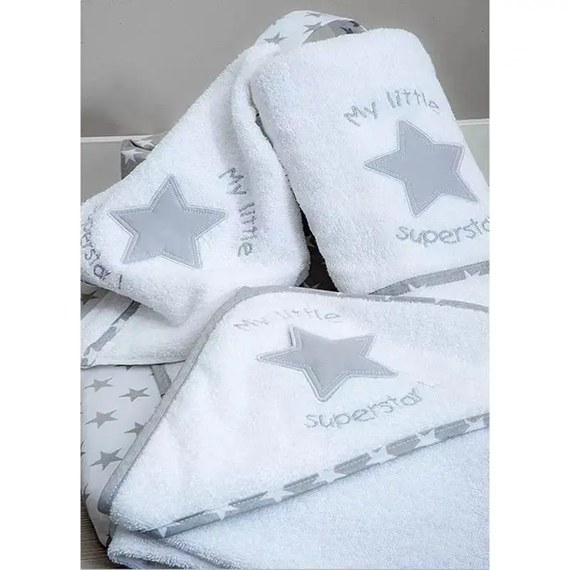 ΣΕΤ ΠΕΤΣΕΤΕΣ 2ΤΕΜ (30x50,70x120εκ). LITTLE SUPERSTAR ΓΚΡΙ