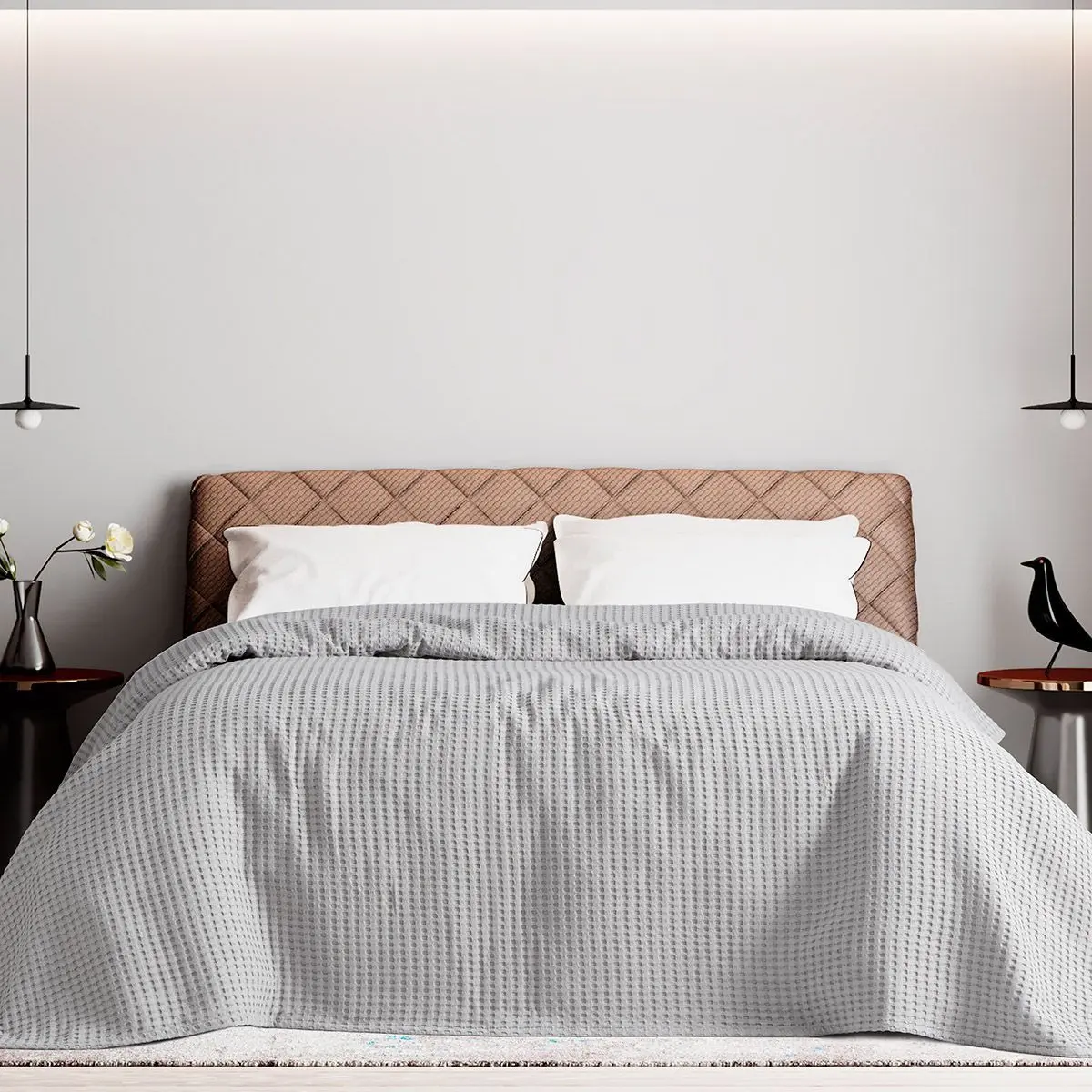 Beauty Home Πικέ υπέρδιπλη waffle Art 1990 Silver 230x240 Γκρι      