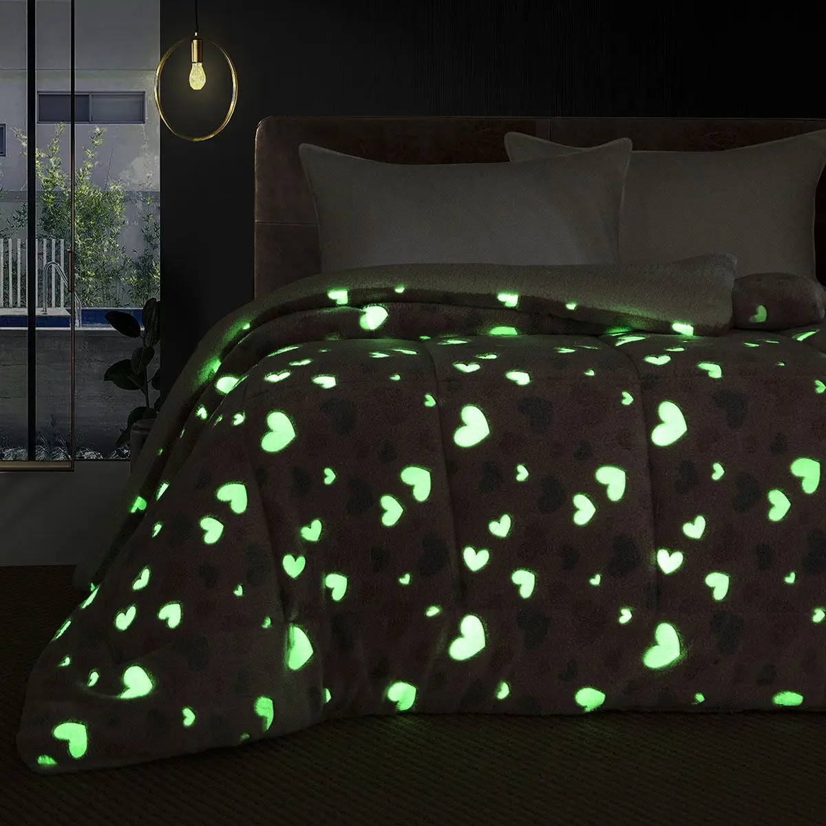 Beauty Home Κουβερτοπάπλωμα μονό φωσφοριζέ Glow Art 6153 160x220 Ροζ      