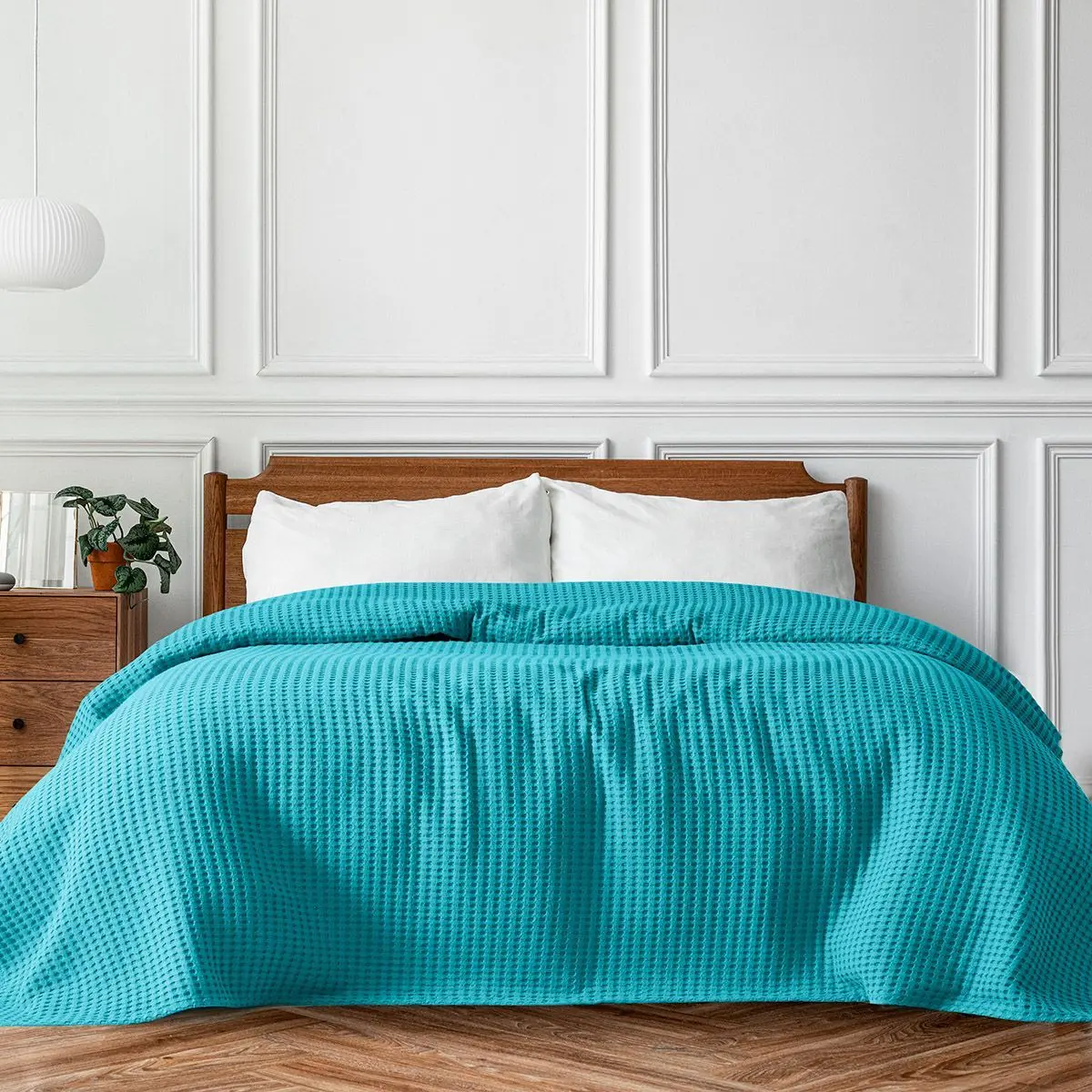 Beauty Home Πικέ μονή waffle Art 1990 Petrol 170x240 Πετρόλ      