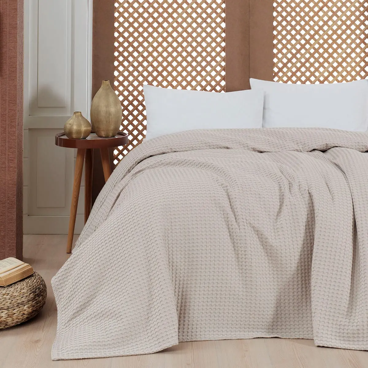 Beauty Home Πικέ μονή waffle Art 1990 Sand 170x240 Μπεζ      
