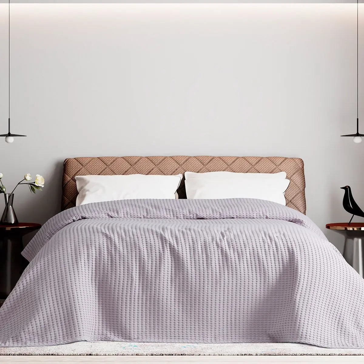Beauty Home Πικέ υπέρδιπλη waffle Art 1990 Lilac 230x240 Λιλά      