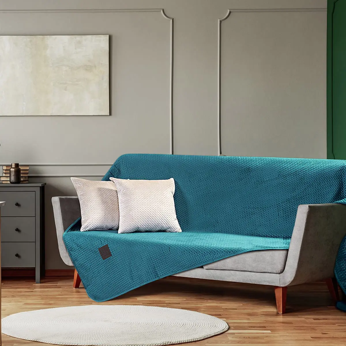 Beauty Home Ριχτάρι Διθέσιο Velvety Art 8413 180x250 Πετρόλ      