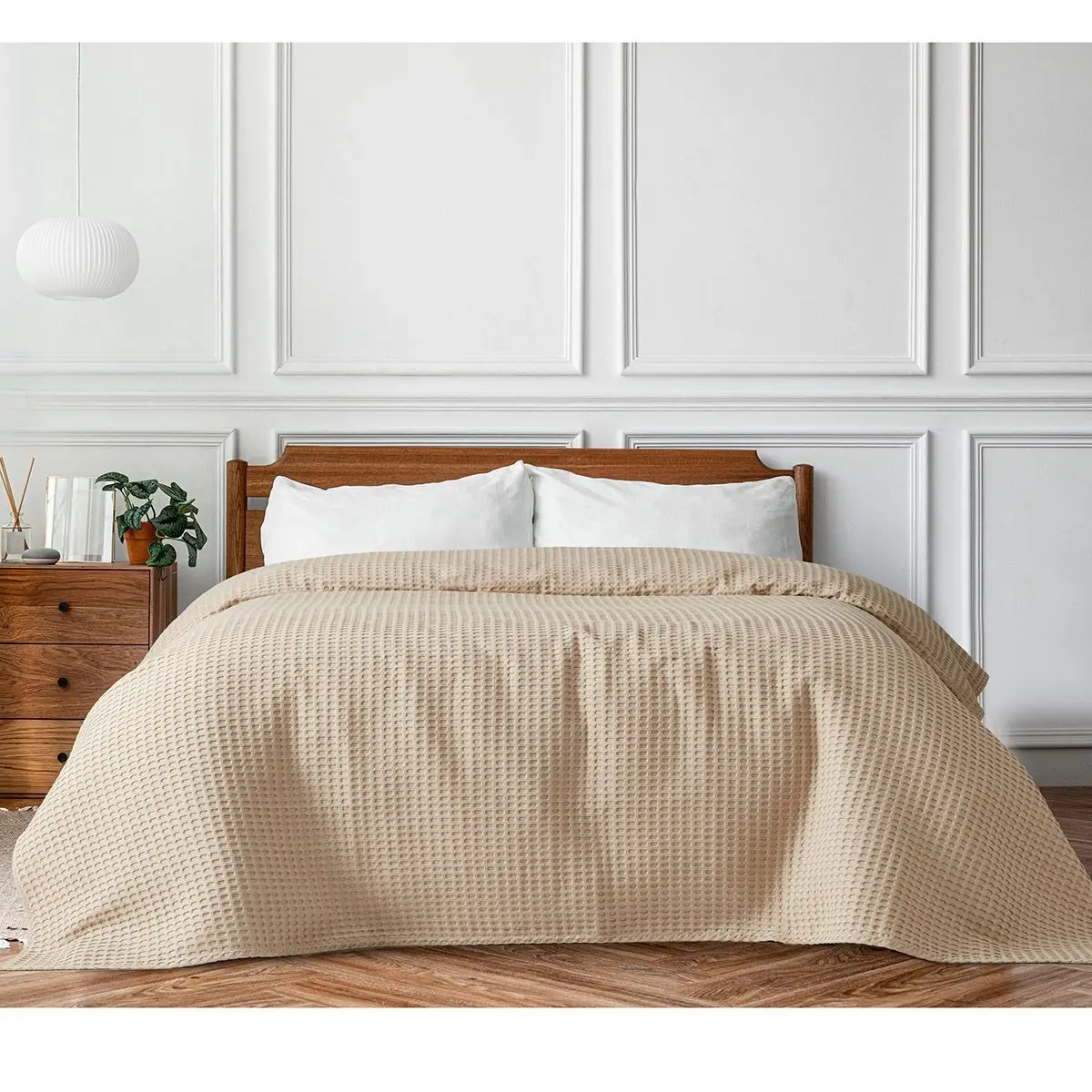 Beauty Home Πικέ μονή waffle Art 1990 Sand 170x240 Μπεζ      