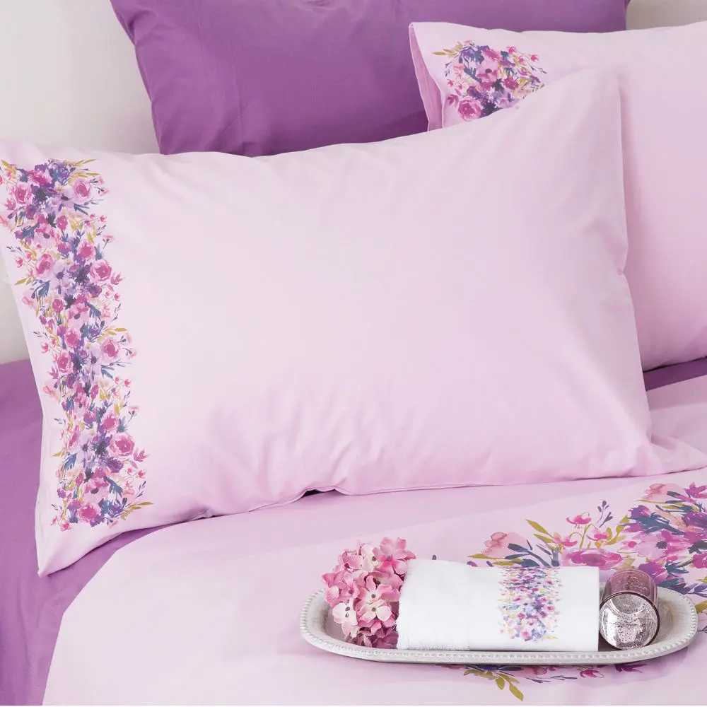 Σεντόνι Digital Print Σετ Παιώνια Υπέρδιπλο Λιλά 220 x 240 cm + (2) 50 x 70 cm