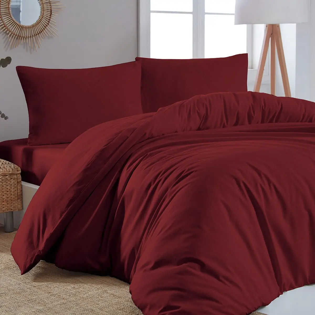 Beauty Home Παπλωματοθήκη υπέρδιπλη μονόχρωμη Art 1999 230x250 Μπορντό      