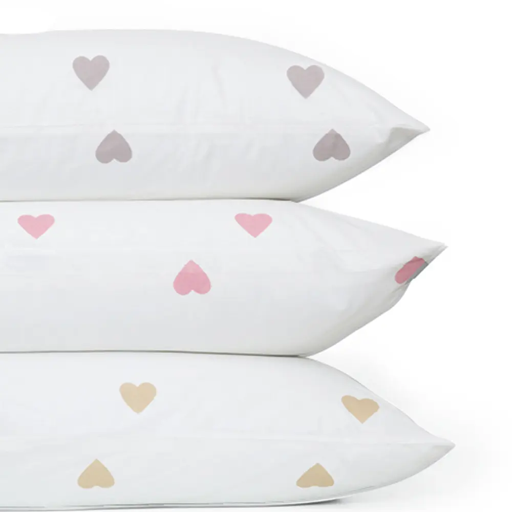 Ζεύγος Μαξιλαροθήκες Mix & Match Hearts Γκρι (2) 50 x 70 cm