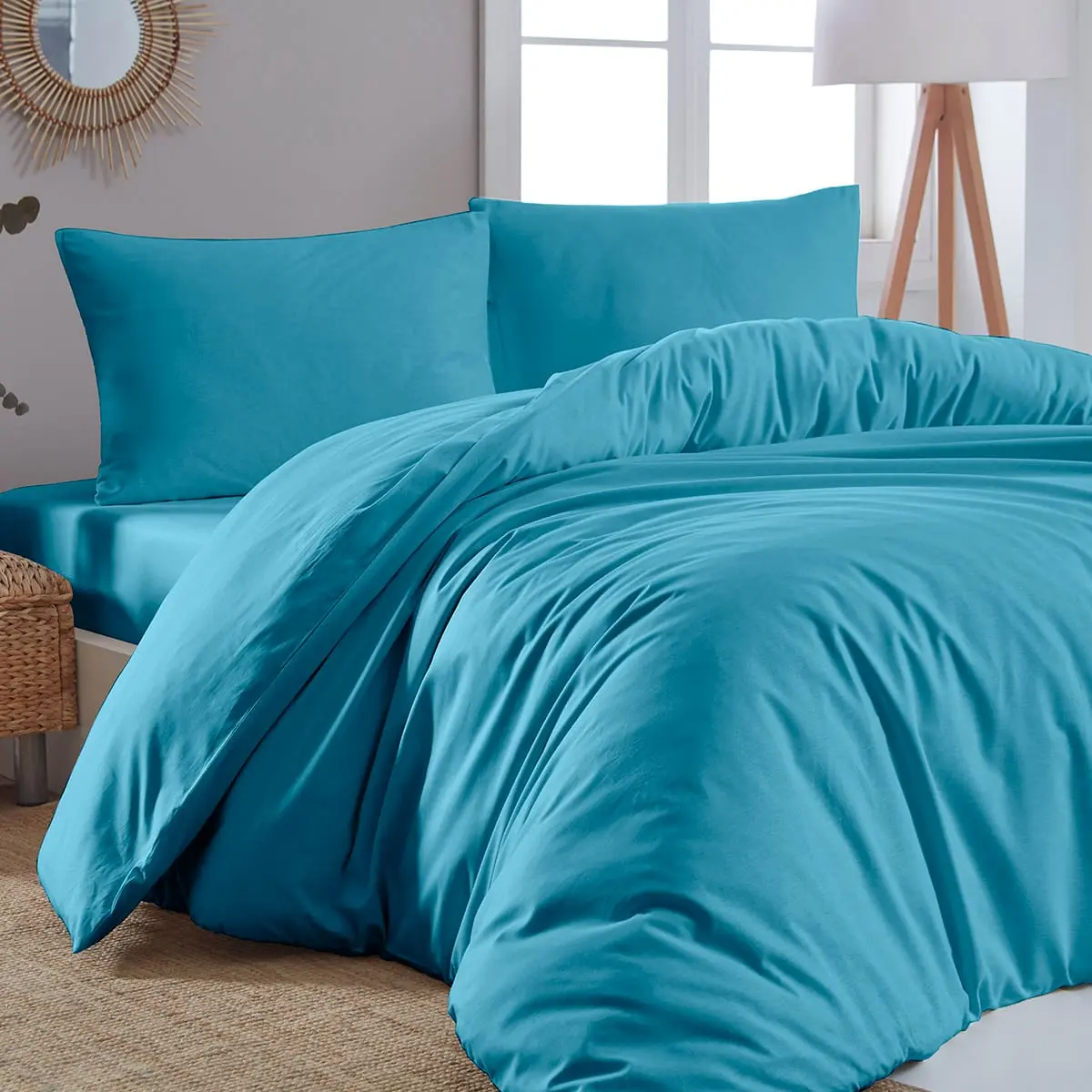 Beauty Home Παπλωματοθήκη υπέρδιπλη μονόχρωμη Art 1999 230x250 Πετρόλ      
