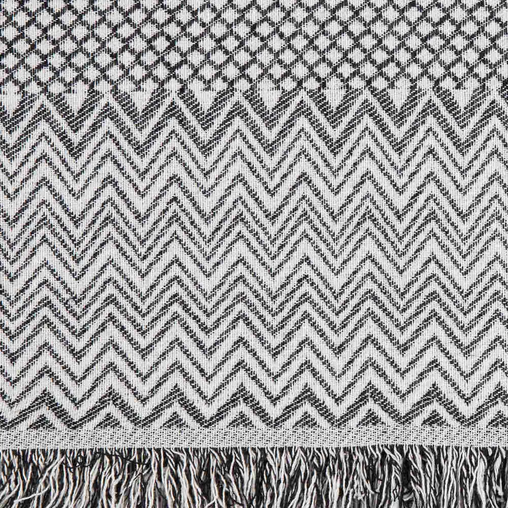 Ριχτάρι Βαμβακερό Τετραθέσιο Tribal Μαύρο 180 x 350 cm