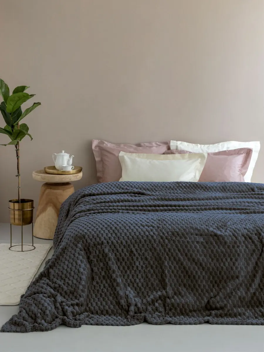 Κουβέρτα Fleece 220x240 ASTER COAL Γκρι