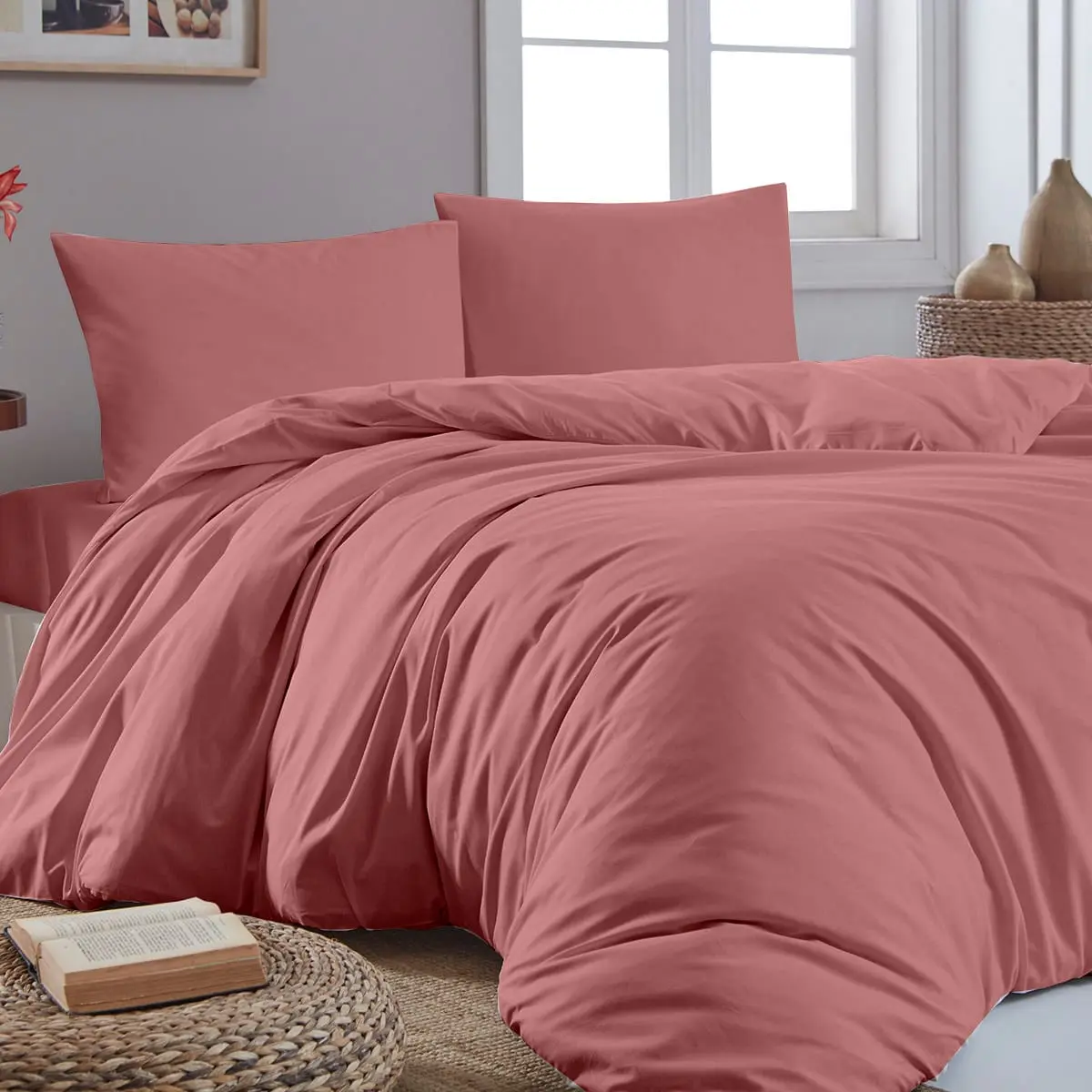 Beauty Home Παπλωματοθήκη μονή μονόχρωμη Art 1999 170x250 Σάπιο Μήλο      