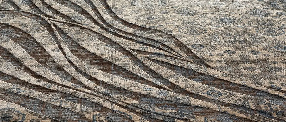 Beauty Home Πατάκι Bliss Art 9629 67x220 Μπεζ,Μόκα,Μπλε      