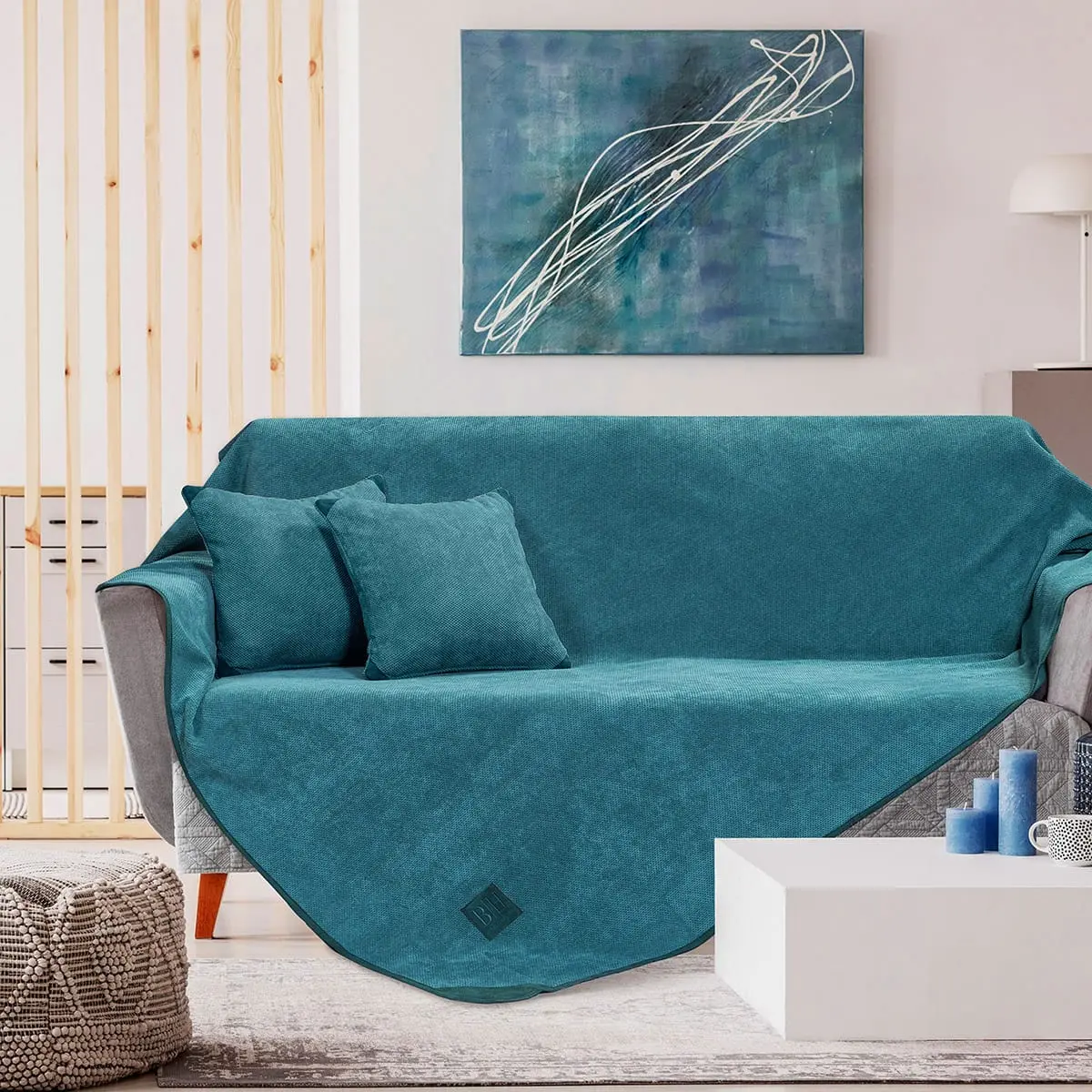 Beauty Home Ριχτάρι Τριθέσιο Petrol Art 8406 180x300 Πετρόλ      