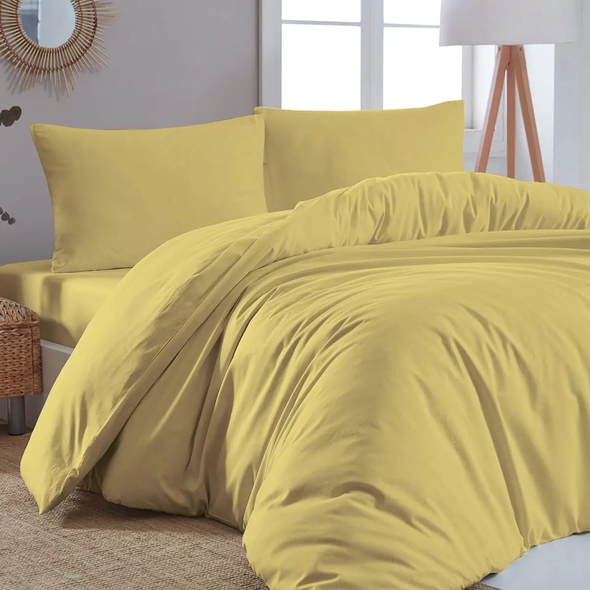Beauty Home Παπλωματοθήκη μονή μονόχρωμη Art 1999 170x250 Κίτρινο      