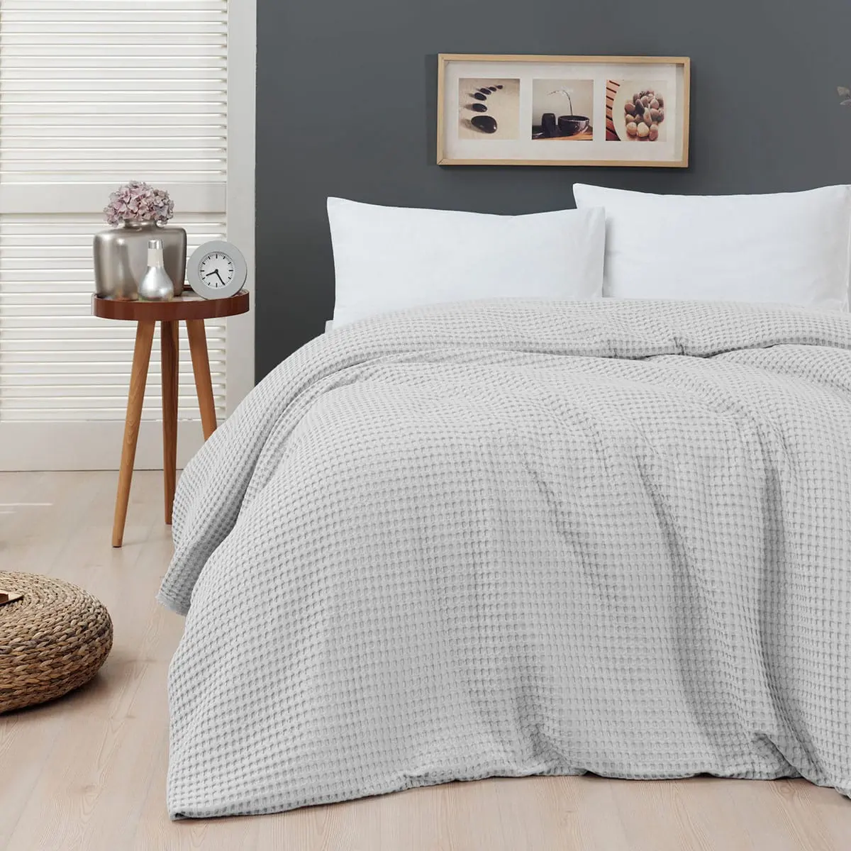 Beauty Home Πικέ υπέρδιπλη waffle Art 1990 Silver 230x240 Γκρι      