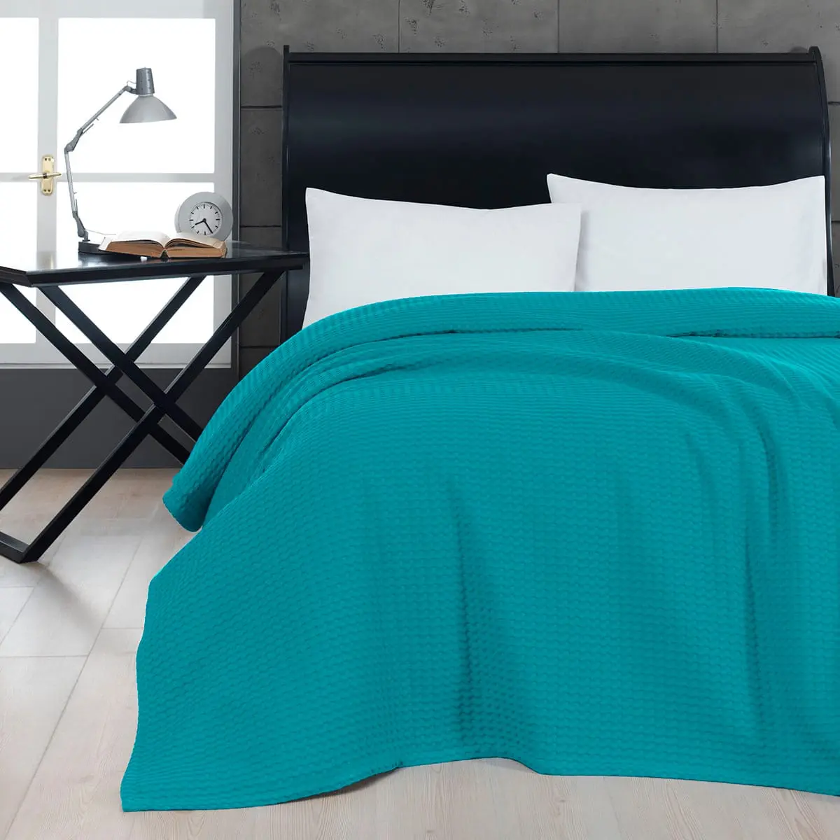 Beauty Home Πικέ μονή waffle Art 1990 Petrol 170x240 Πετρόλ      