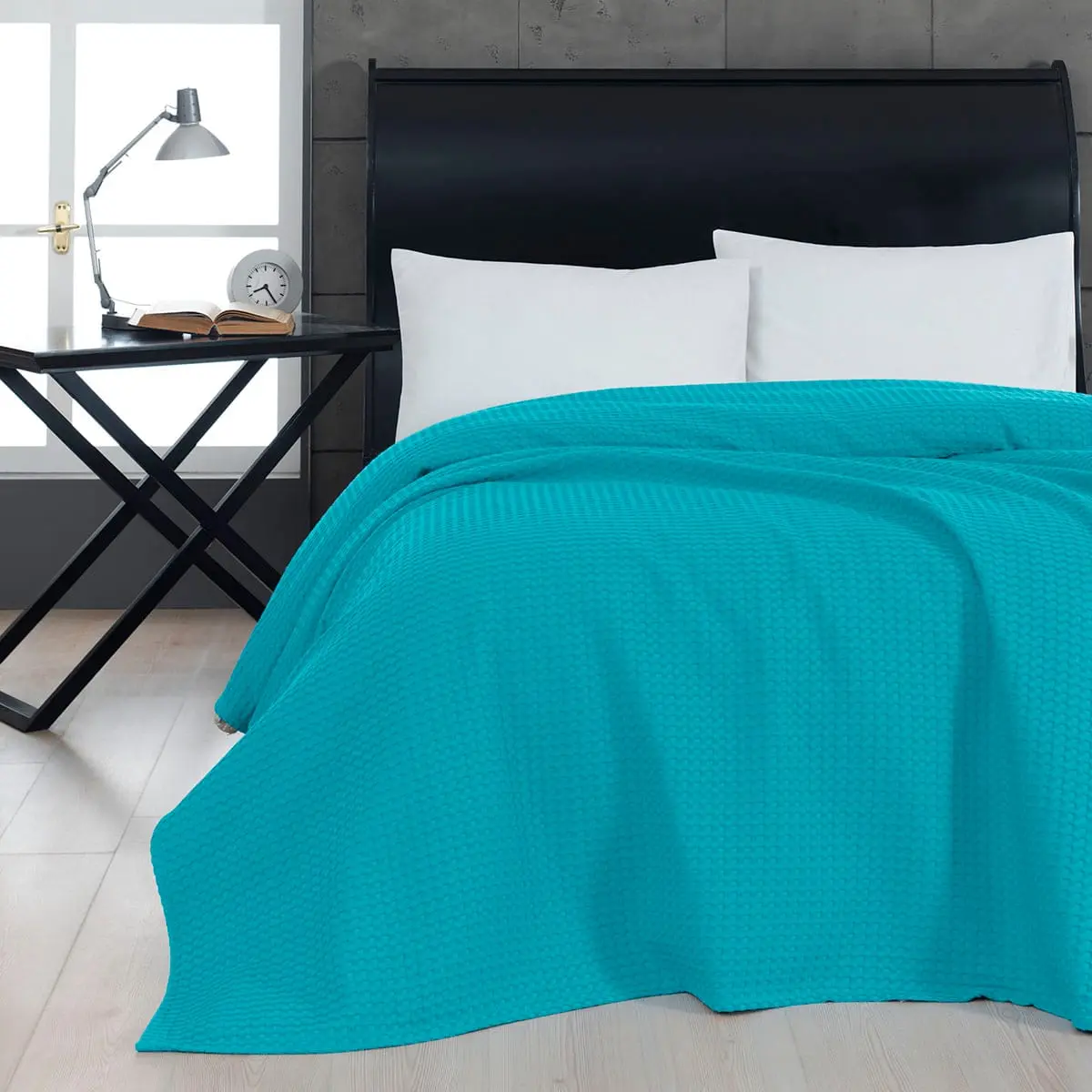 Beauty Home Πικέ μονή waffle Art 1990 Turquoise 170x240 Τυρκουάζ      