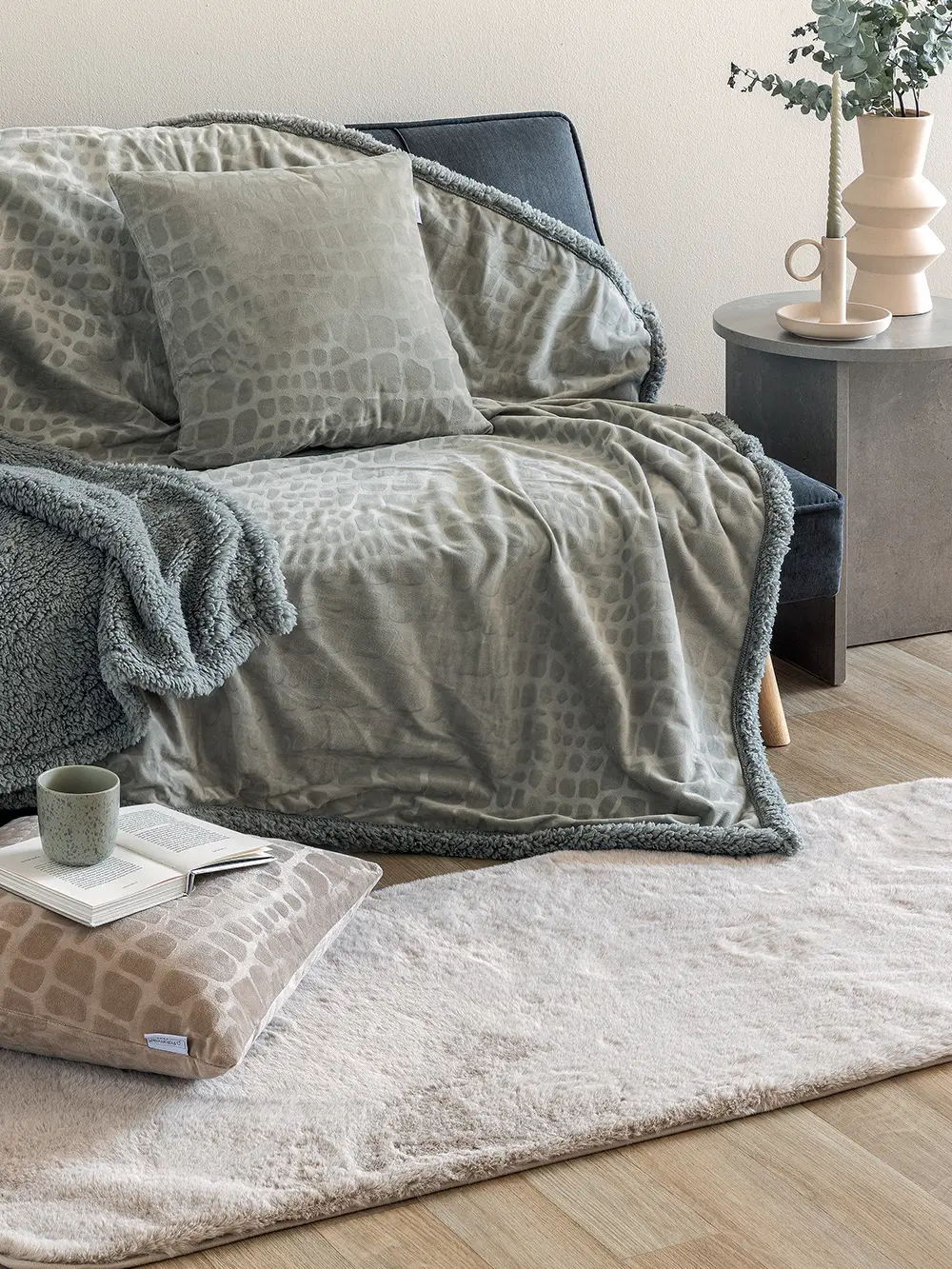 Διακοσμητική Μαξιλαροθήκη Home Décor 45x45 FLO GREY Γκρι