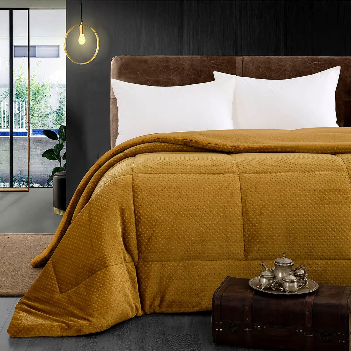 Beauty Home Κουβερτοπάπλωμα υπέρδιπλο Art 11054 220x240 Κίτρινο      