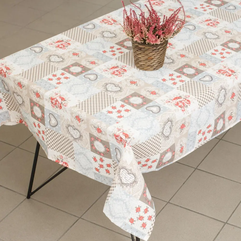 Τραπεζομάντηλο Hearts Μπεζ 140 x 140 cm